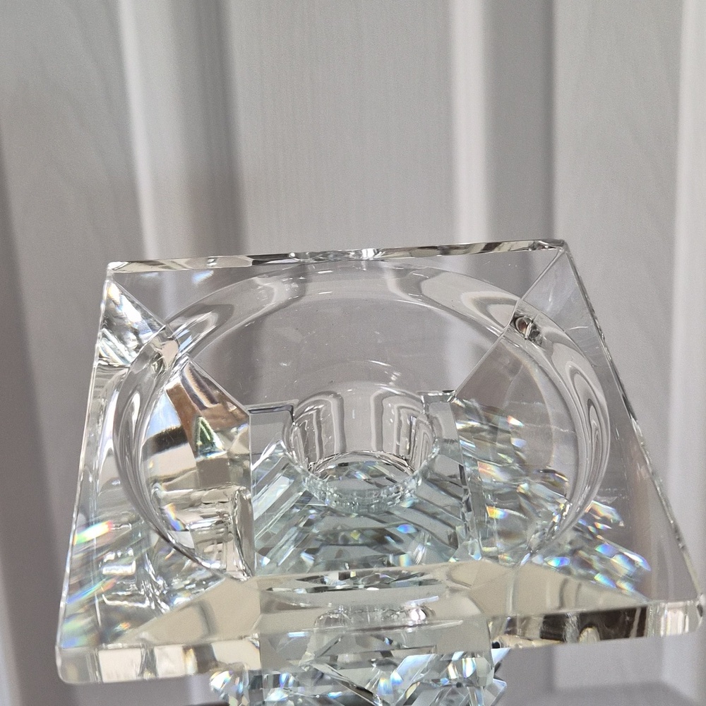 Crystal Eye Votive Candle Holder – Clear Geometric Prism Luxury Decor - Picture 6 of 17